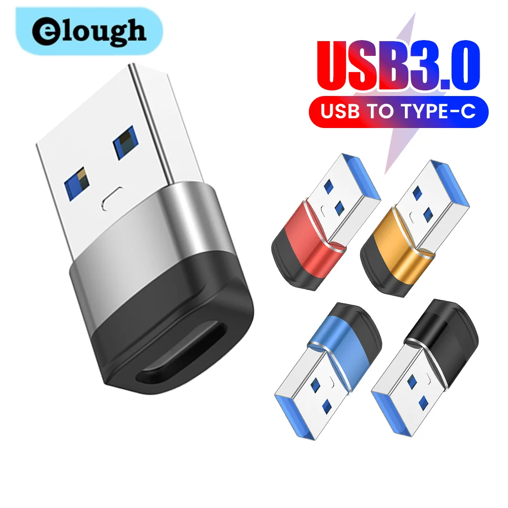 Elough USB 3.0-C 타입 어댑터, USB 수-USB C 암 변환기, 고속 충전 어댑터, 아이폰 15 샤오미 액세서리, 10A 