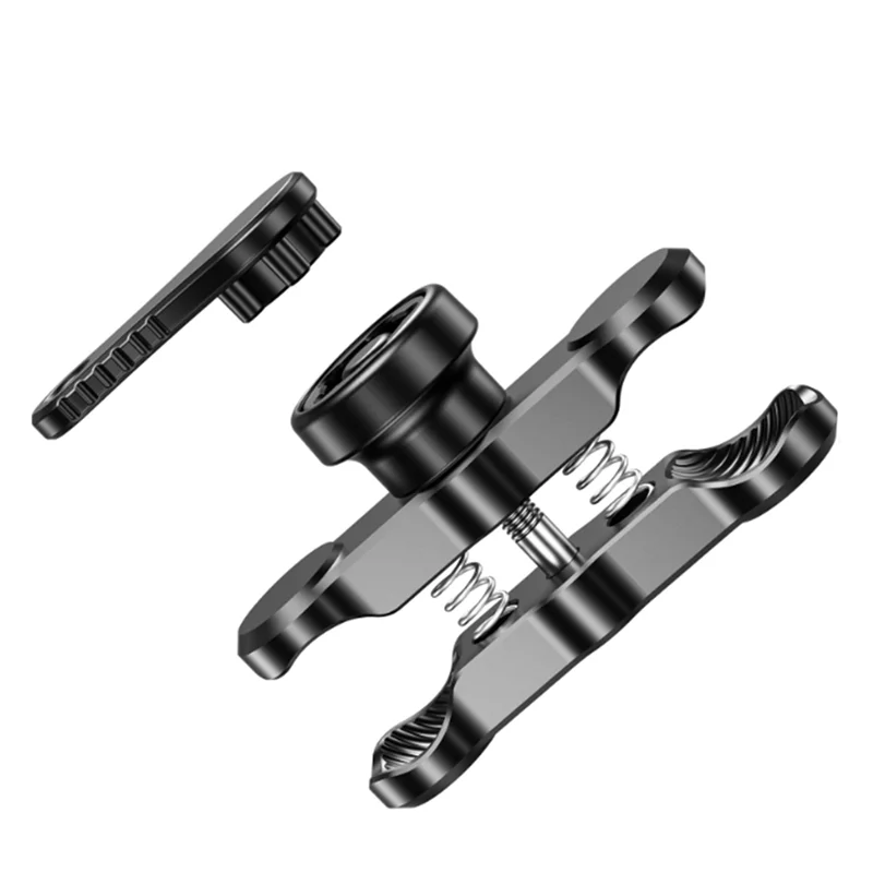 

AB96-For 25MM Ball Head Bike Motorcycle Phone Bracket Anti-Theft Double Socket Arm Aluminum Alloy Holder 9CM Mount Clamp Arm