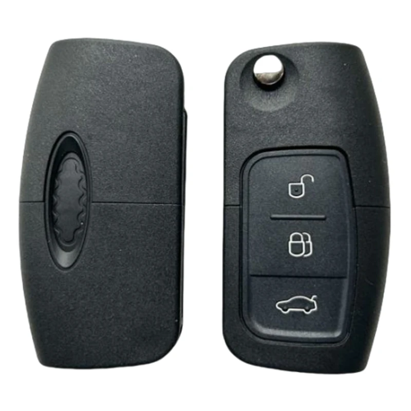 FLYBETTTER OEM Custodia per chiave sostitutiva a 3 pulsanti Flip pieghevole per chiave remota per Ford Focus Fiesta Mondeo Fusion Galaxy