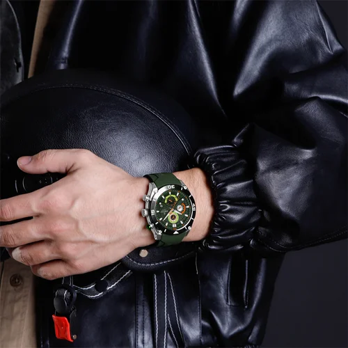 Imagen 2 del producto NAVIFORCE 8038 Reloj deportivo para Hombre Reloj de pulsera de cuarzo resistente al agua cronógrafo Reloj militar con Reloj luminoso Hombre regalo masculino