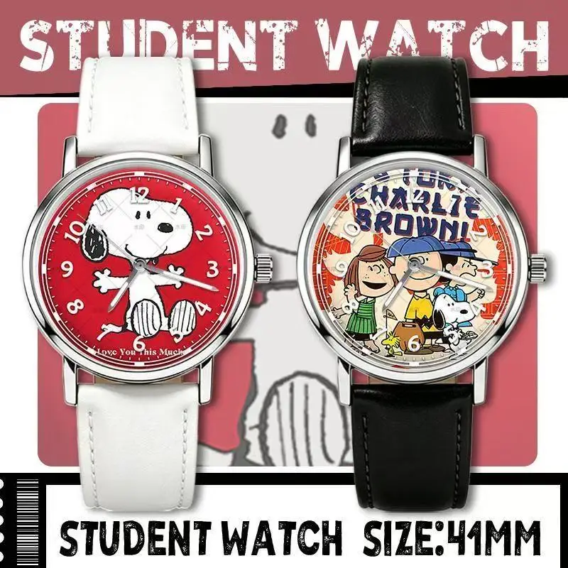 Snoopy Cartoon Fashion Pointer Watch Cute Anime Japanese Male Female Quartz Watch Couple Same Style Holiday Gift
