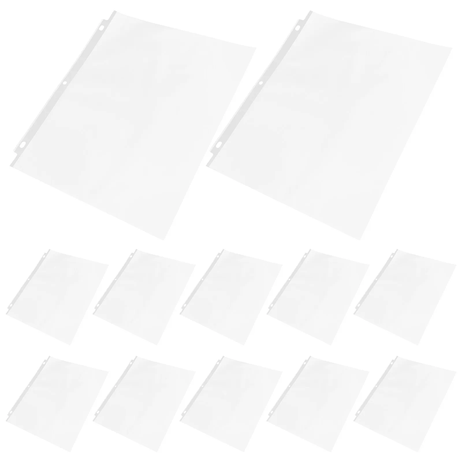 

50Pcs File Bags Clear Plastic Sleeve Protectors Transparent Binder Pages for Document Storage Office and School