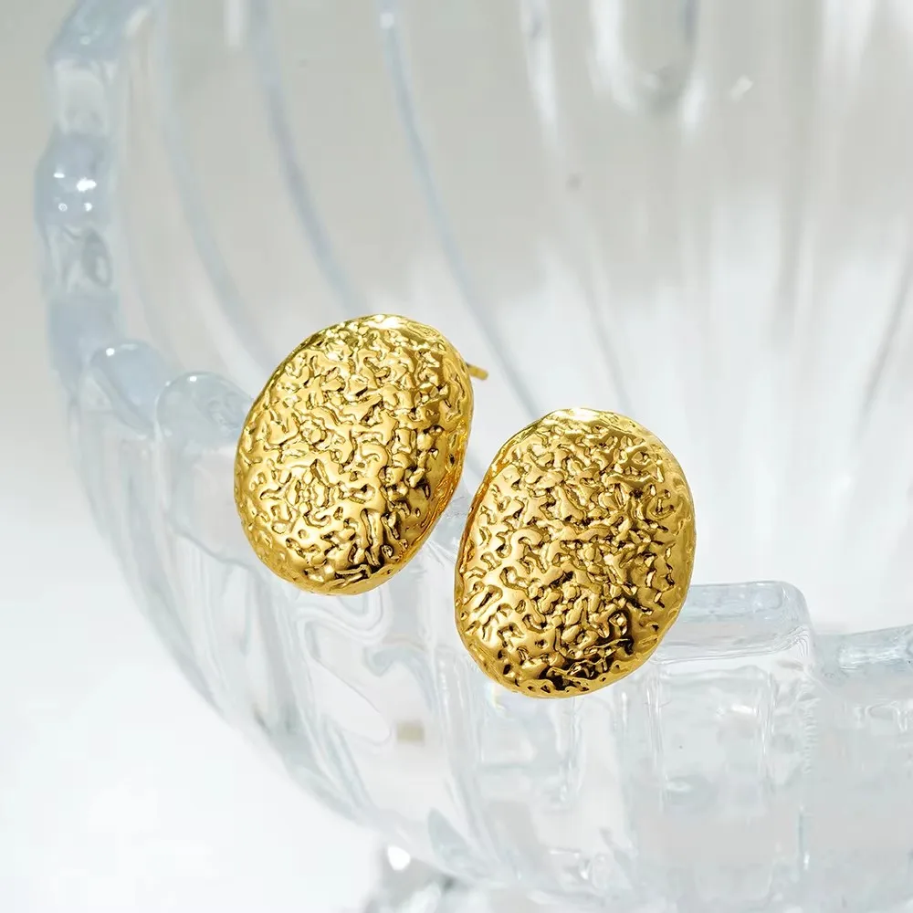 Modische Glänzende Dreischichtige Strukturierte Verschlungene Knoten-Ohrringe für Frauen Goldfarben Edelstahl-Ohrringe Vintage-Schmuck Geschenk