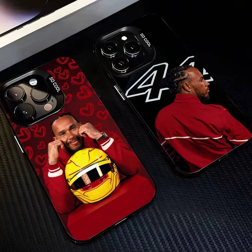 Funda para Teléfono British L-Lewis H-Hamilton LH para iPhone 17,16,15,14,13,12,11 Plus, Pro Max, XS, Colorida Plateada Negra