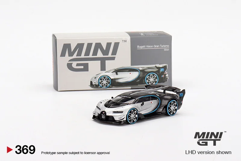 

МИНИК 1:64 Bugatti Vision Gran Turismo VGT # 369, литая под давлением модель гоночного автомобиля, детские игрушки, подарок