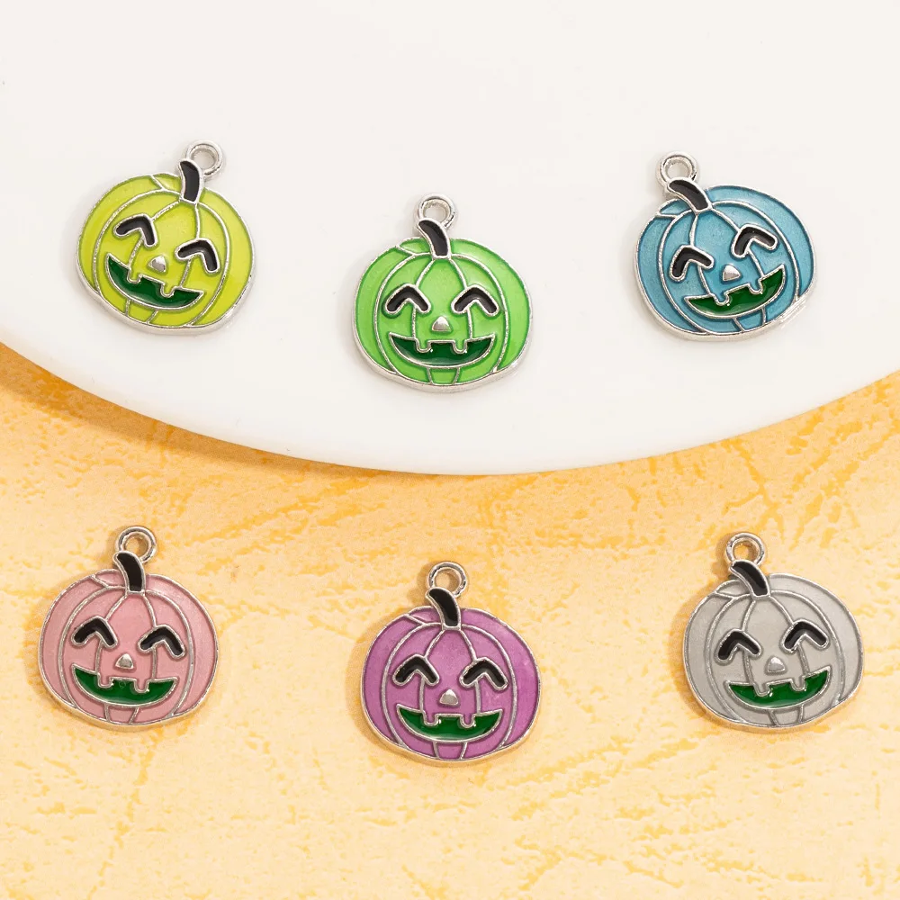 Accessori per gioielli in lega con ciondolo luminoso di Halloween, collana braccialetto fai da te creativa artigianale, zucca