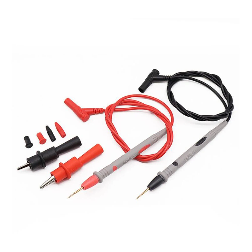 1 Pair Digital Multimeter Probe Soft-silicone-wire Needle-tip Universal Test Leads With Alligator Clip For LED Tester Multimetro