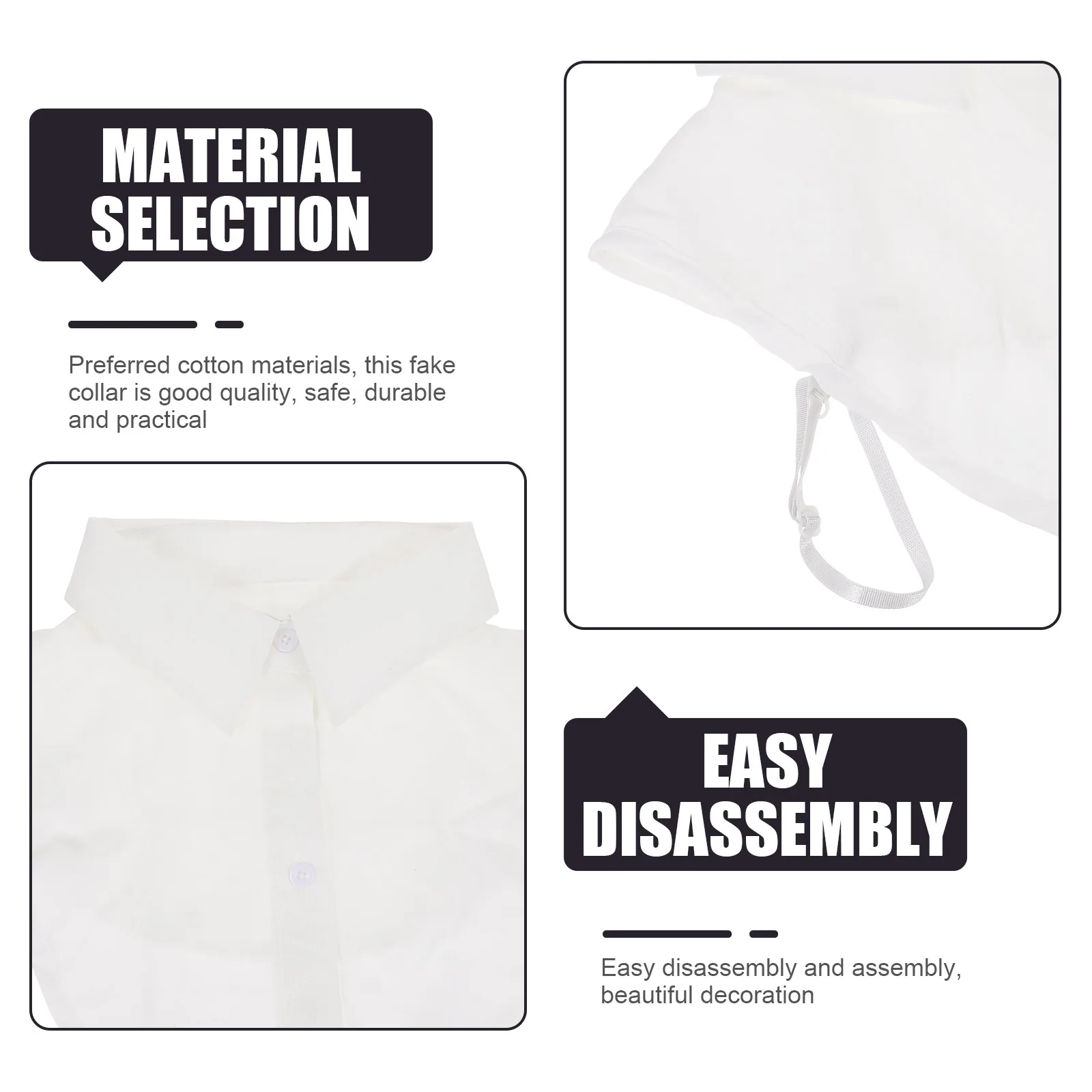 

1pc Fake Detachable Blouse Collar Bottoming Cotton Shirt Decorative Collar All-Match Fashion Clothing Accessory Handicraft
