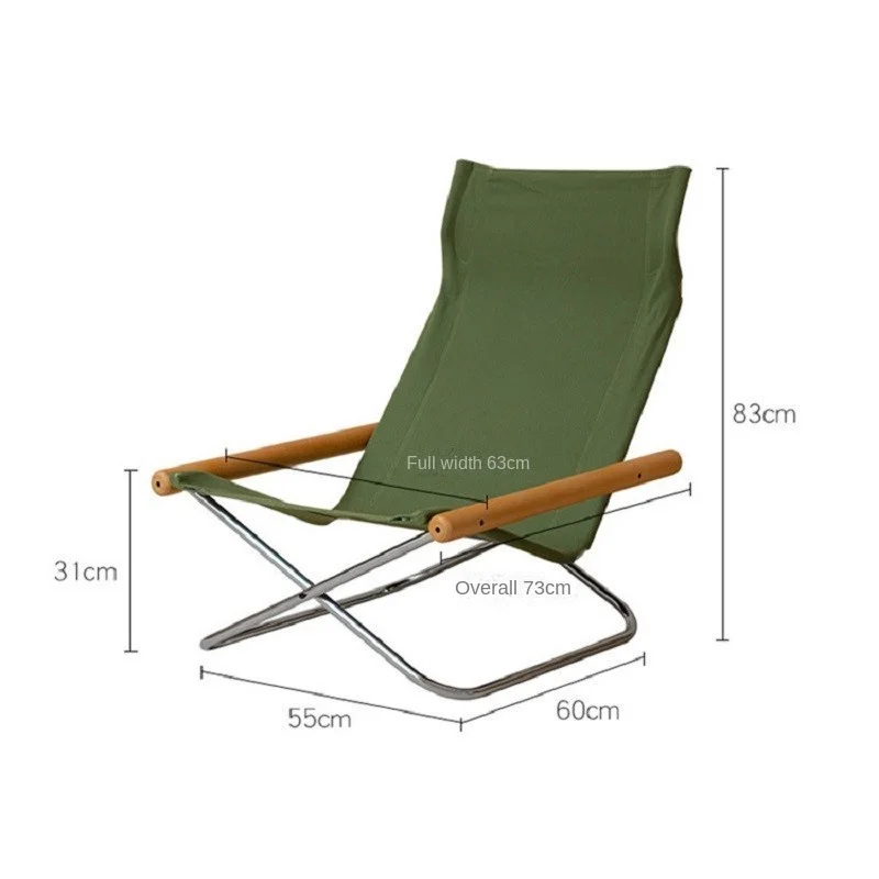 Modern Minimalist Reclining Chair Nordic Balcony Home Outdoor Camping Portable Folding Lazy Canvas Leisure Chair Dropshipping