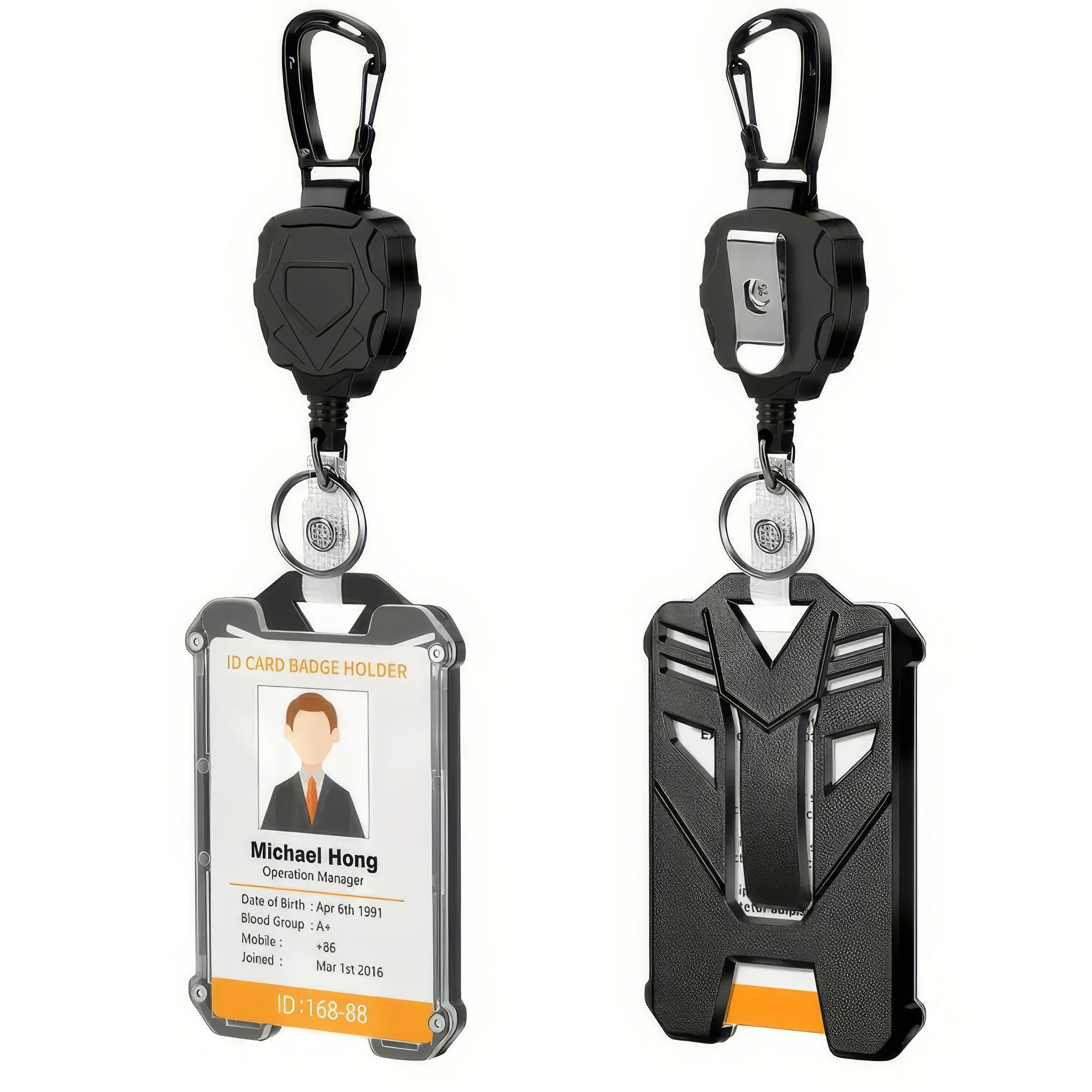 1 Keychain Badge Scroll, Hanging Rope with ID Card Clip, Buckle and Keychain, Suitable for Outdoor Use and Safety