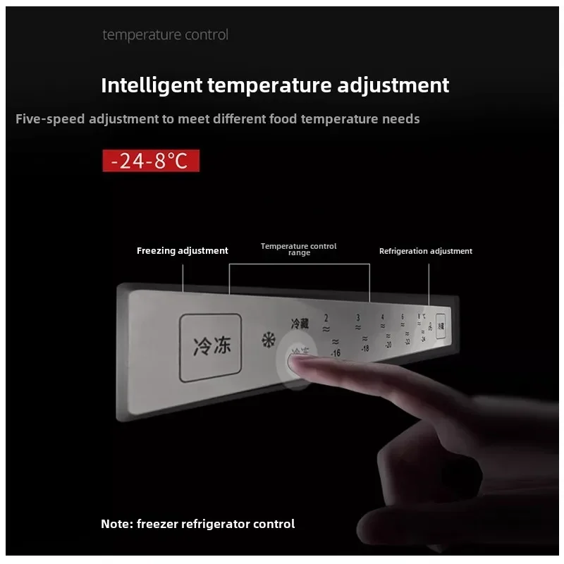 Réfrigérateur domestique horizontal zz, double porte sous le comptoir, armoire encastrée, conversion de fréquence de premier niveau