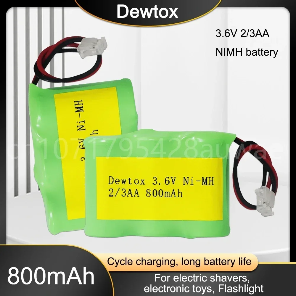 2/3AA 3.6V 800mAh Ni-MH 2/3AA Rechargeable Battery Pack with Plugs for Cordless Phone Batteries Pack