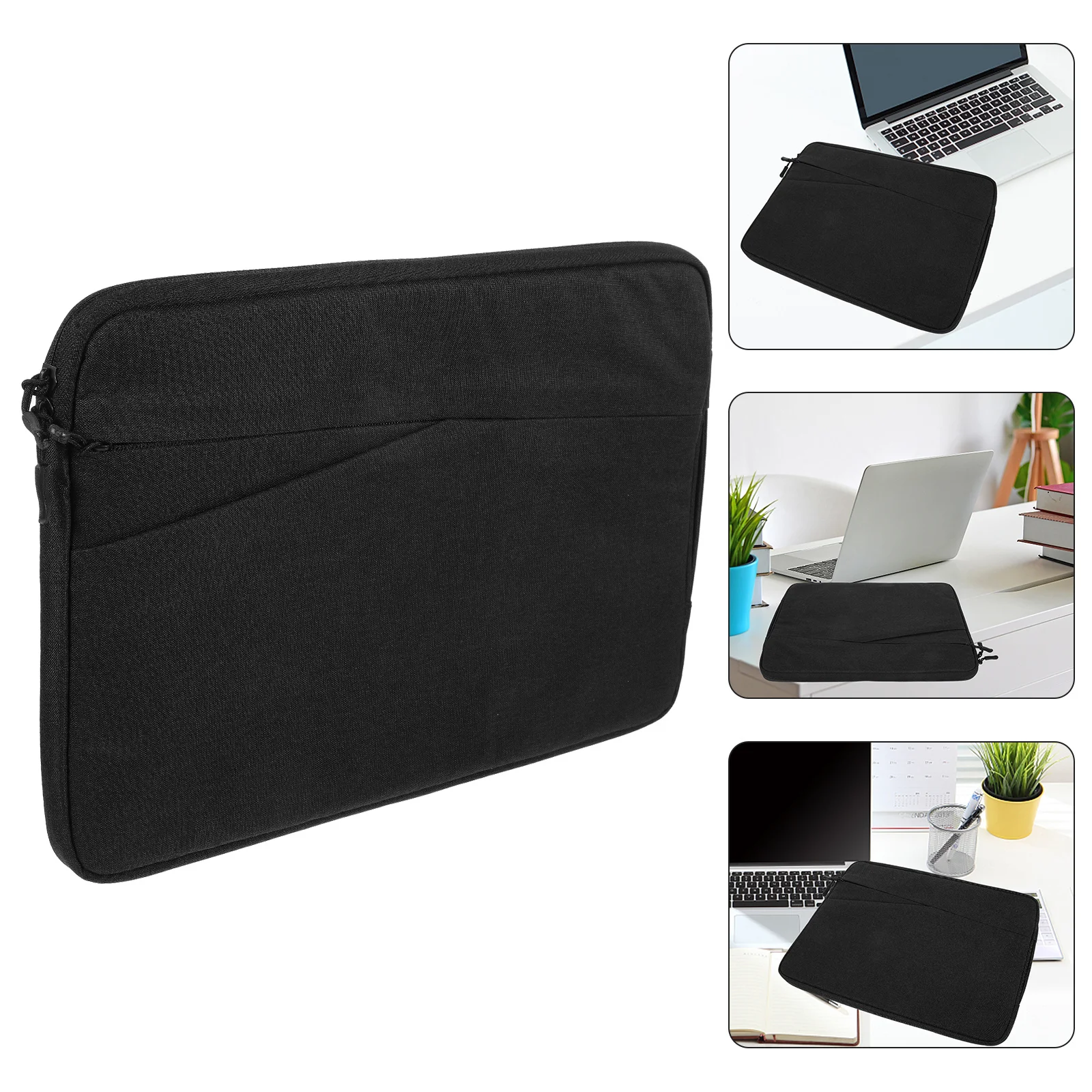 

1pc Laptop Carrying Case 14.1-15.4 Inch With Handle Multiple Pockets For Accessories Documents Students Travel Business Laptop