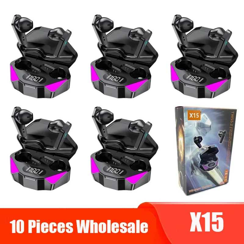 10Pcs Wholesale X15 Tws Bluetooth Earphone Wireless Headphones With Microphone V5.1 in Ear Hearing Sport Gamer Headset