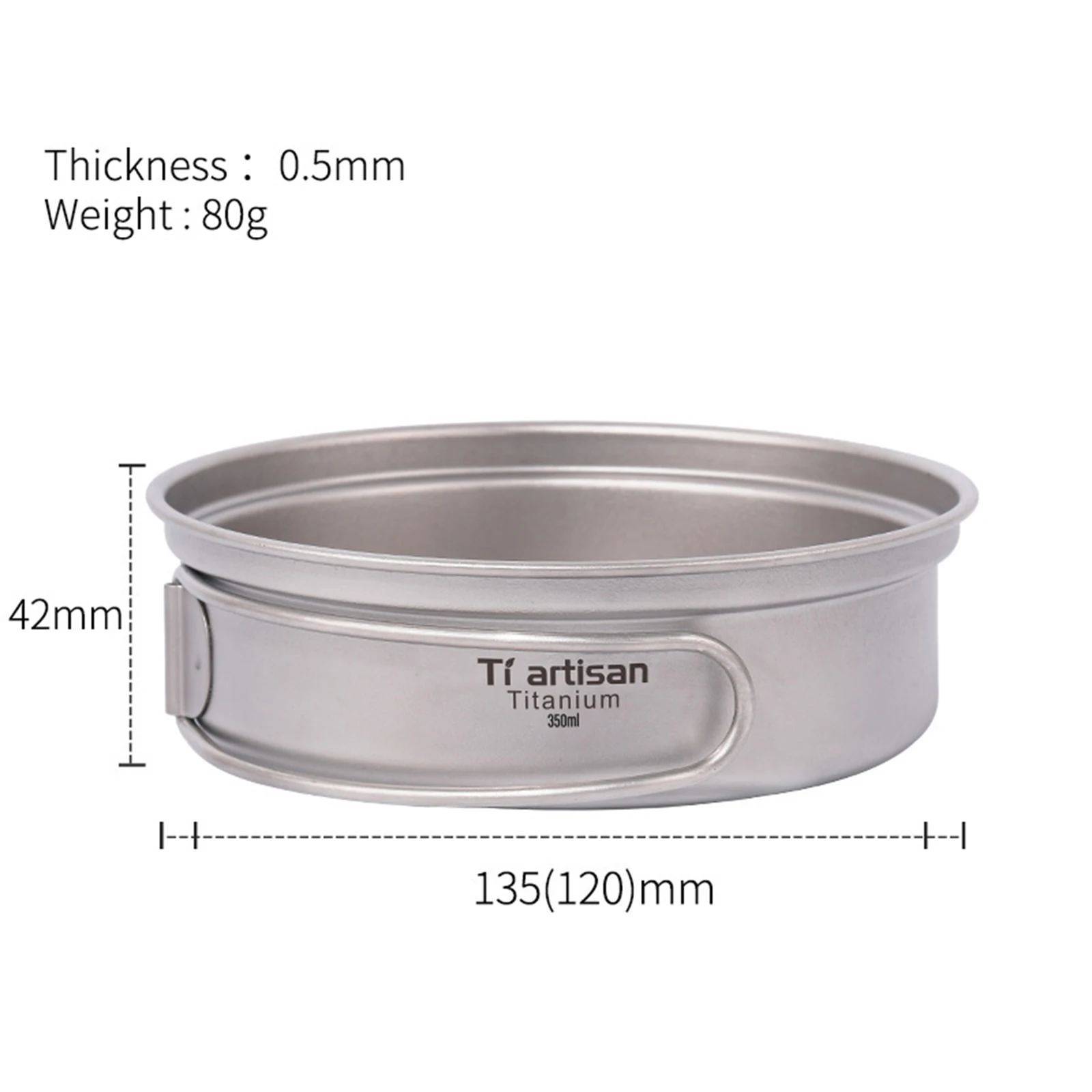 Titanium Fry Pan With Foldable Handles Lightweight Anti Rust Camping Cookware For Outdoor Hiking Backpacking Survival Adventure