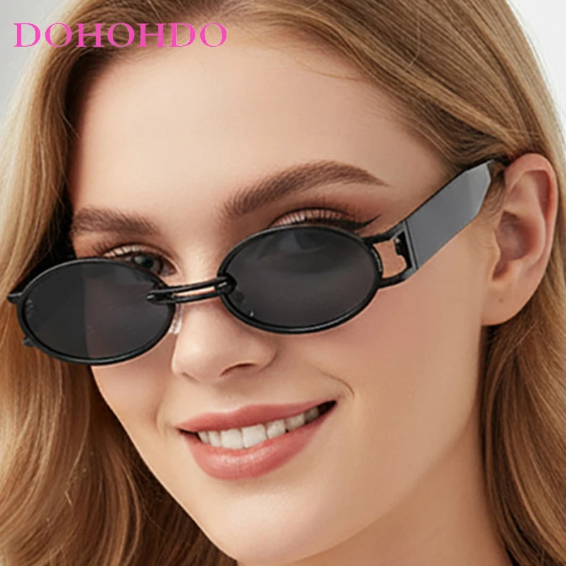 

2026 Hip-Hop Vintage Small Oval Sunglasses Women Men Trendy Brand Designer Sun Glasses Female Traveling Driving Eyeglasses UV400