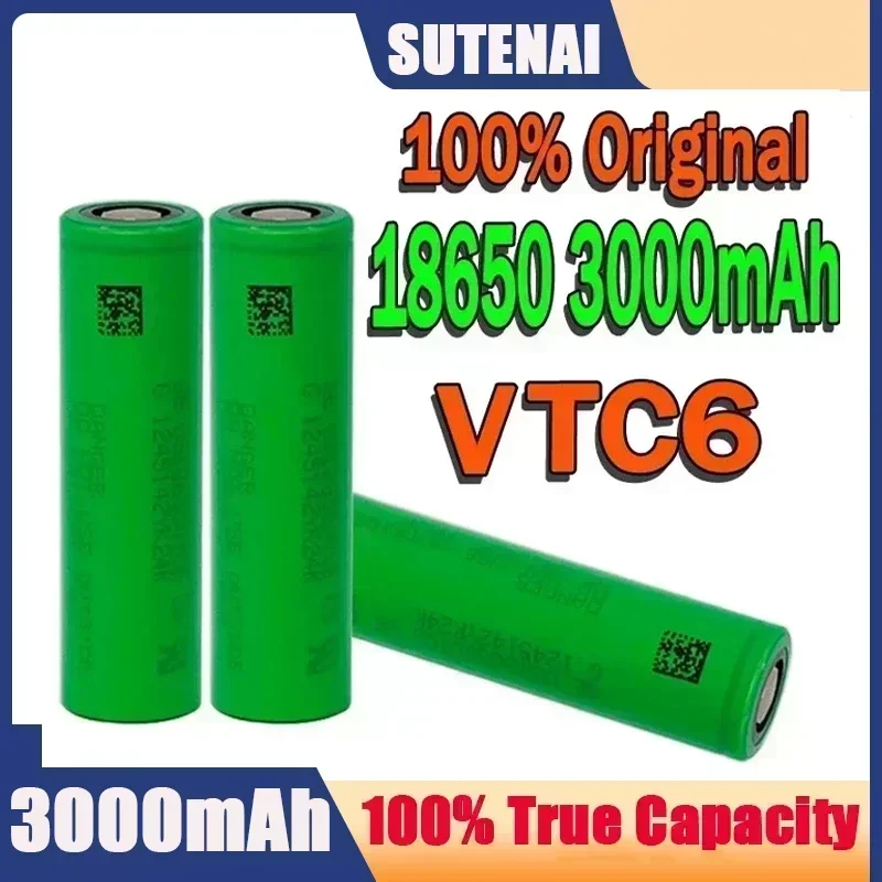 VTC6 3.7 V 3000 mAh oplaadbare Li-ion batterij 18650 voor Sony US18650VTC6 30A Speelgoed zaklamp gereedschap