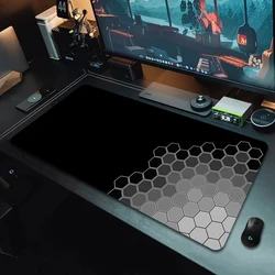 Alfombrilla de ratón grande con diseño geométrico para Gaming, alfombrilla de ratón grande de 90x40cm con borde de bloqueo para ordenador, teclado y ratón de escritorio