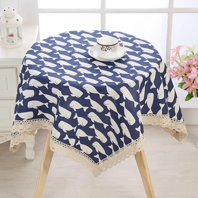 

Simple Cotton and Linen Round Table Cloth