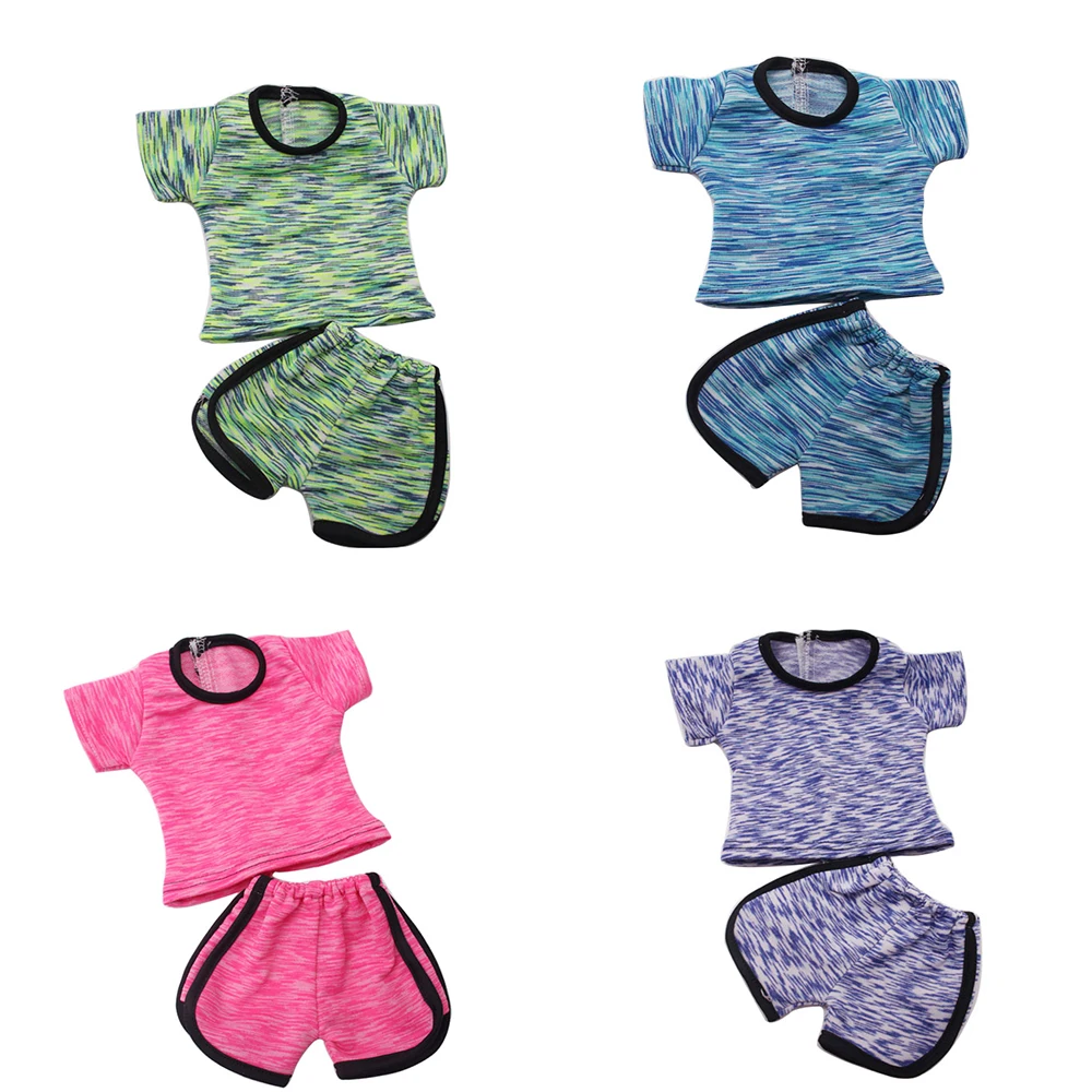 43CM Girl Doll 18 inch Doll Sportswear Shorts Neon Color Set