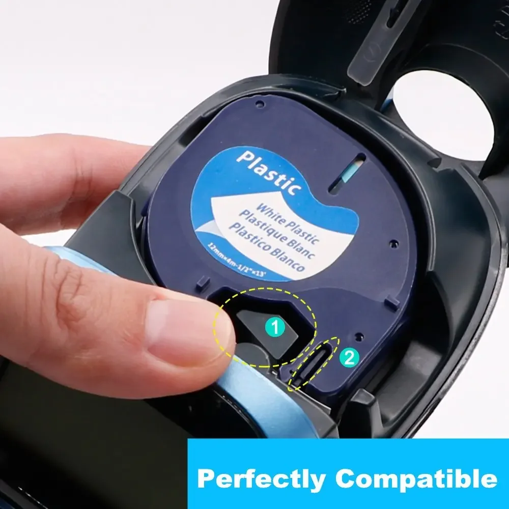 3pcs 91331 91201 12mm Multicolor Plastic Label Tape Compatible Dymo LetraTag Label Maker Paper Tape For LT100H LT-100T QX-50 view 4