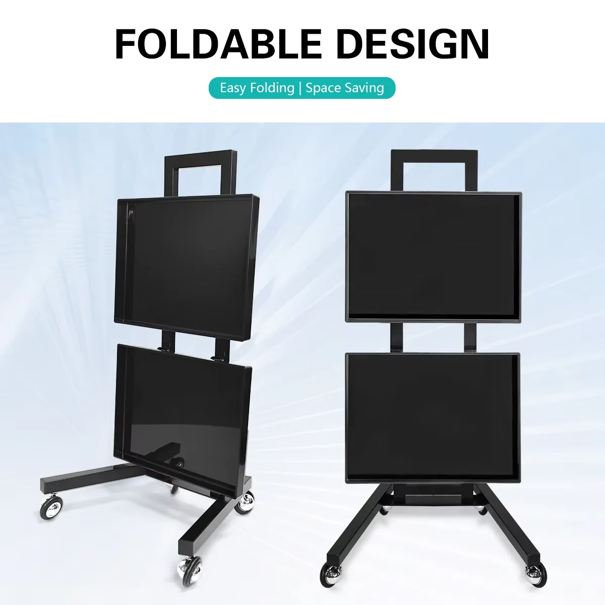 Carrinho de armazenamento de salão de cabeleireiro, carrinho de polia dobrável de duas camadas, ferramenta de cabeleireiro, carrinho de armazenamento doméstico