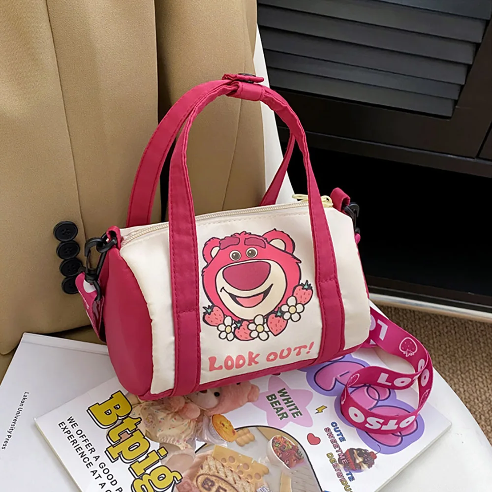 

Kawaii Lotso Anime Bucket Bag Casual Fashion Handbag Female Cute Cartoon Satchel Adjustable Strap Tote Backpacks Gifts For Girls