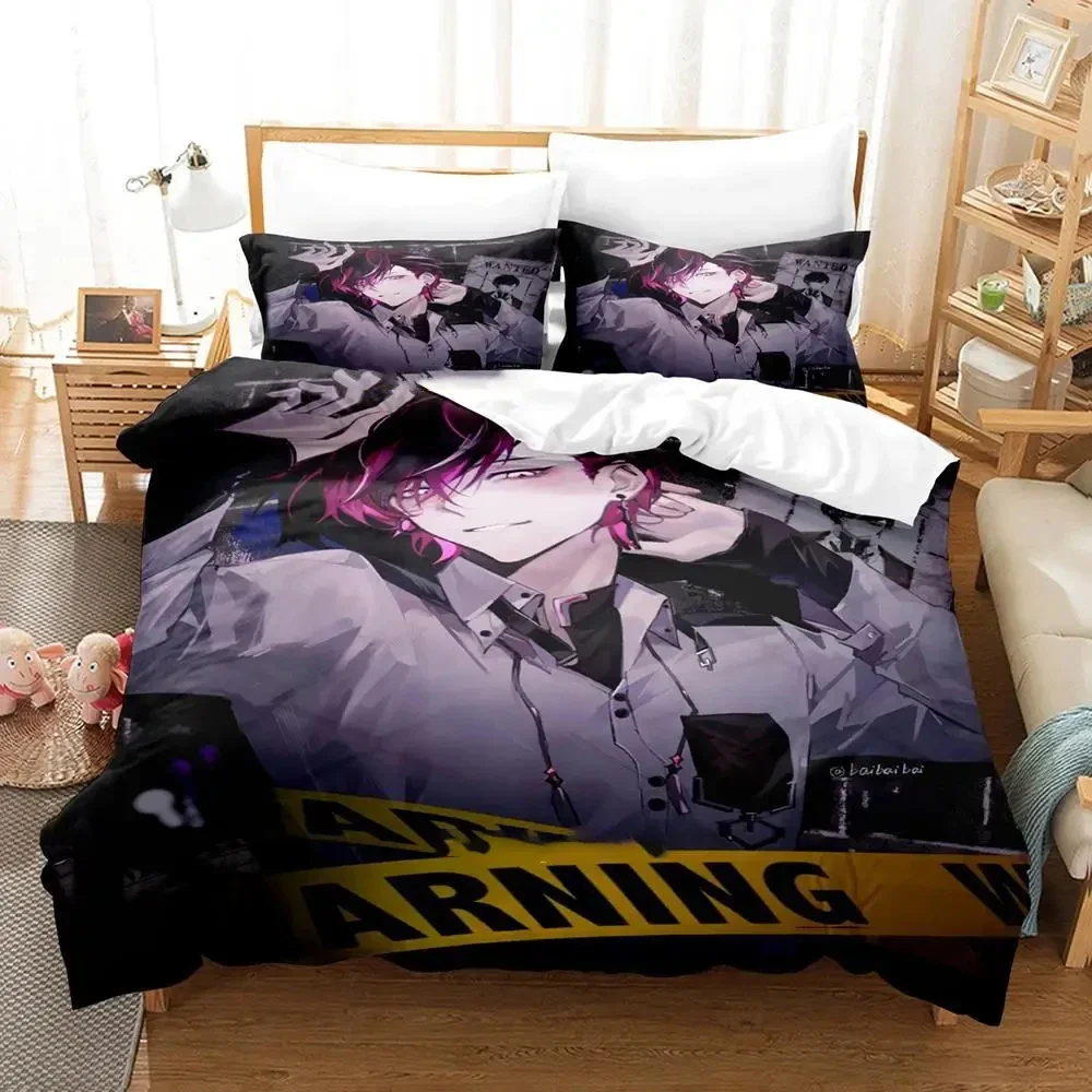 Anime Ver Vermillion NIJISANJI EN Bedding Set Duvet Cover Bed Set Quilt Cover Pillowcase Comforter king Queen Size Boys Adult