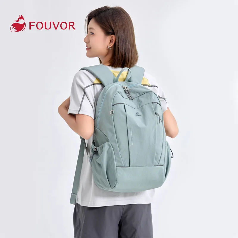 

Fouvor 2026, новый холщовый рюкзак для женщин, легкие спортивные рюкзаки большой вместимости, уличные студенческие школьные ранцы 3073-03