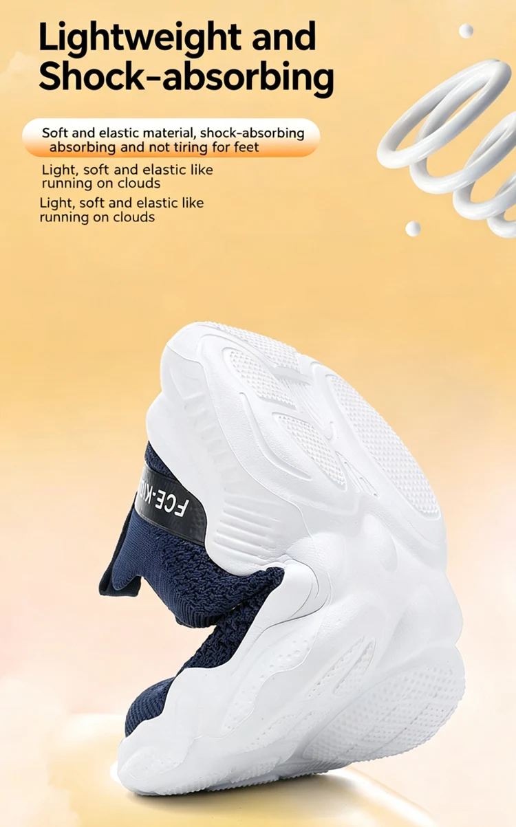 Sommerliche Freizeitschuhe für Kinder, atmungsaktive Strick-Sneaker für Kinder, Slip-Ons, Laufschuhe für Jungen, leichte, bequeme Wanderschuhe – Detail 6