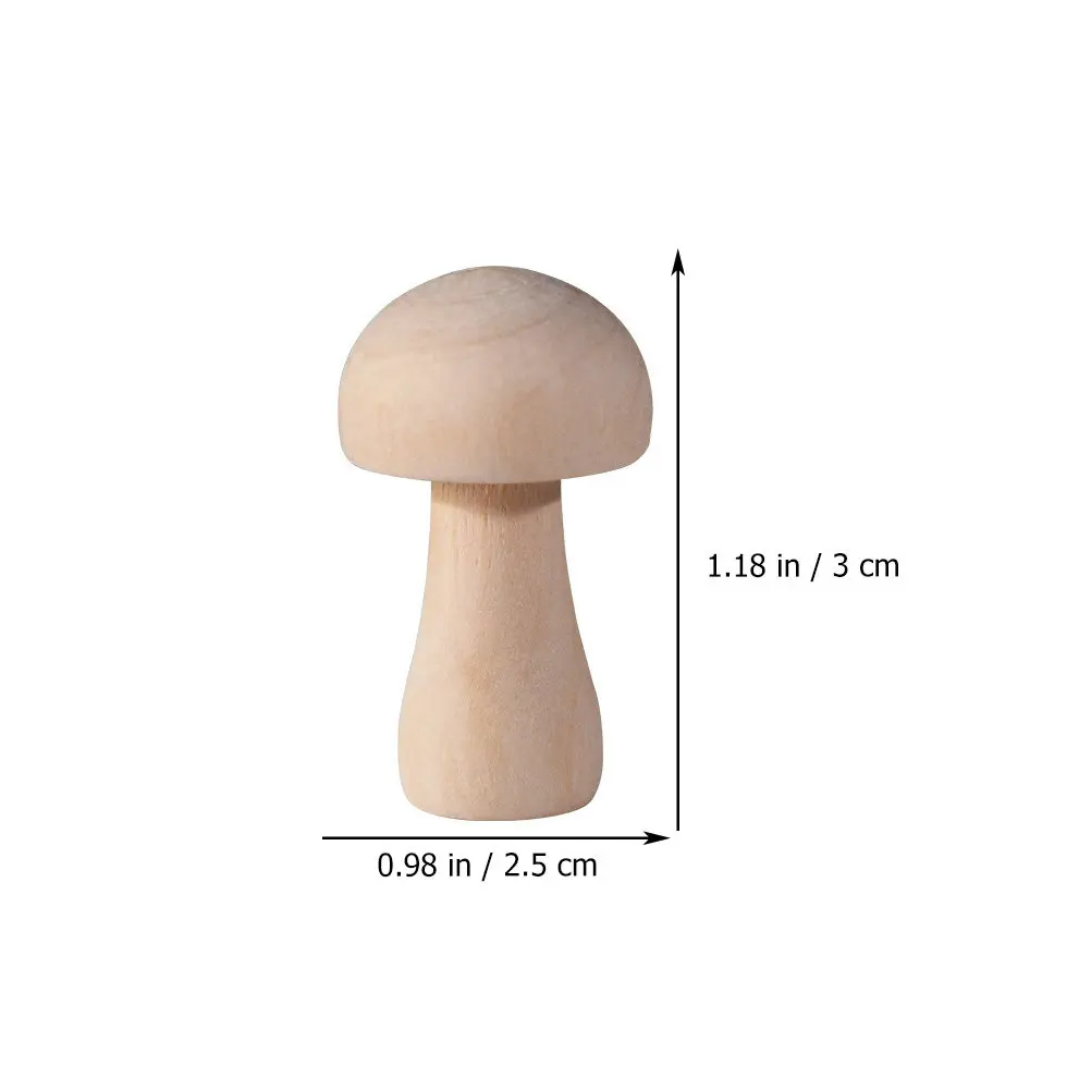 10Pcs Eco Friendly Wood Mushroom Modeling Kit Unfinished DIY Blank Graffiti Decoration for Home Office Classroom Creative
