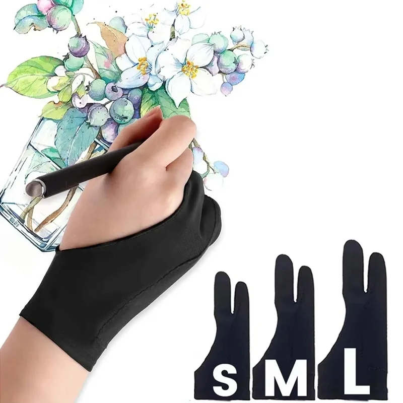 Two-Finger Hand Painting Gloves Painting Art Supplies Anti-touch Digital Board Screen Touch Drawing Anti-fouling Gloves For IPad