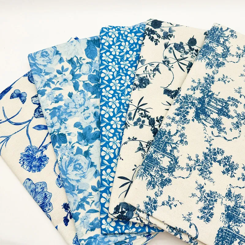 

Ткань из хлопка и льна с восточным узором в стиле индиго, сине-белая, 1/3/5 м, для диванов, скатертей, штор, рукоделия и декора своими руками