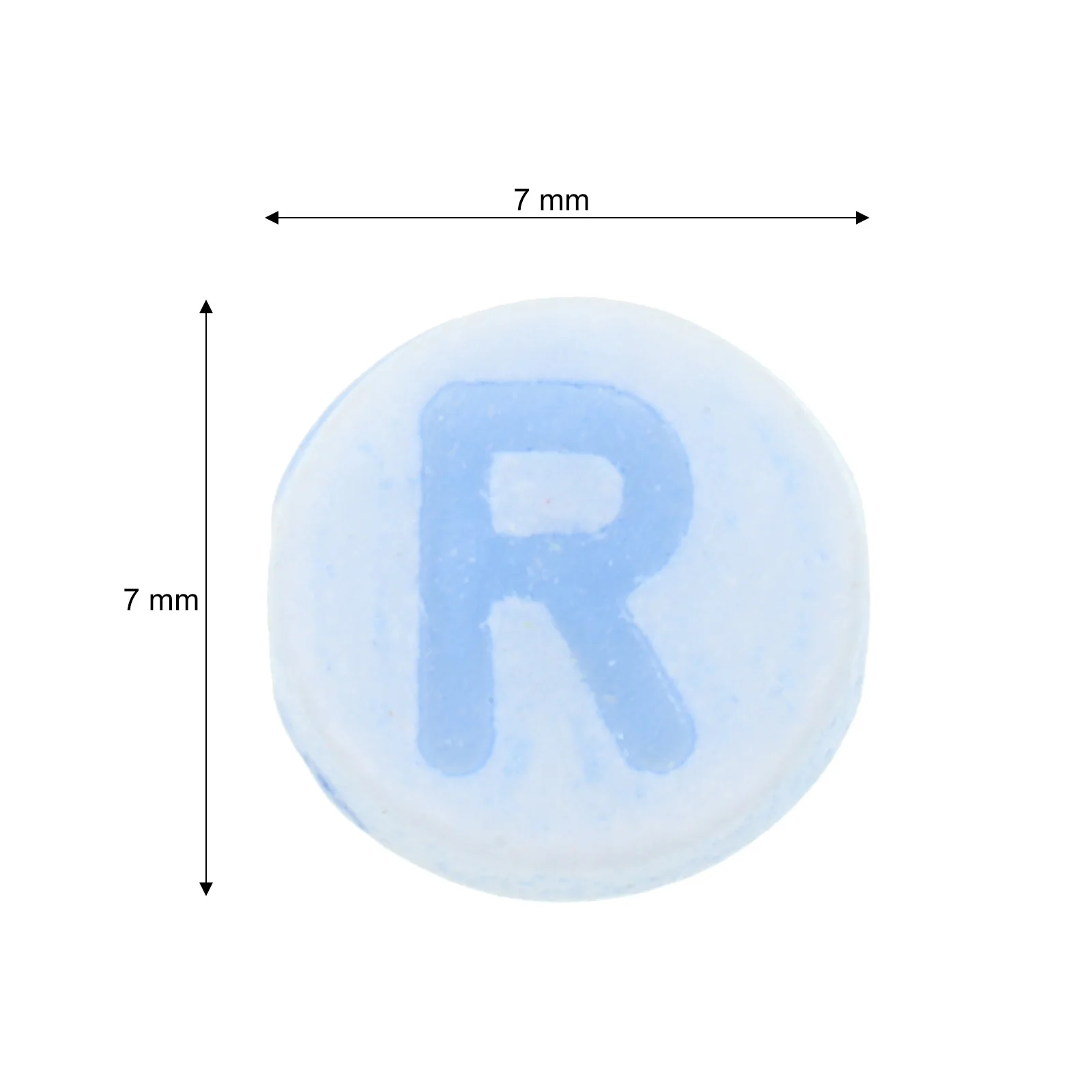 200 pezzi 7 mm perline colorate con lettere rotonde AZ intagliate su entrambi i lati, ideali per la creazione di gioielli fai da te, miscelazione con pietre di vetro distanziatore