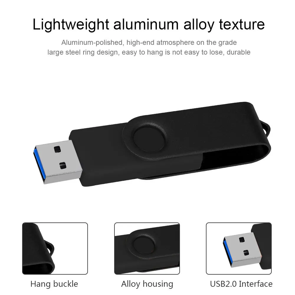 Plastic 8 colors Rotate USB 3.0 Flash Drives 8GB 16GB 32GB 64GB 128GB Pen drive Black Business gift USB stick For Laptop