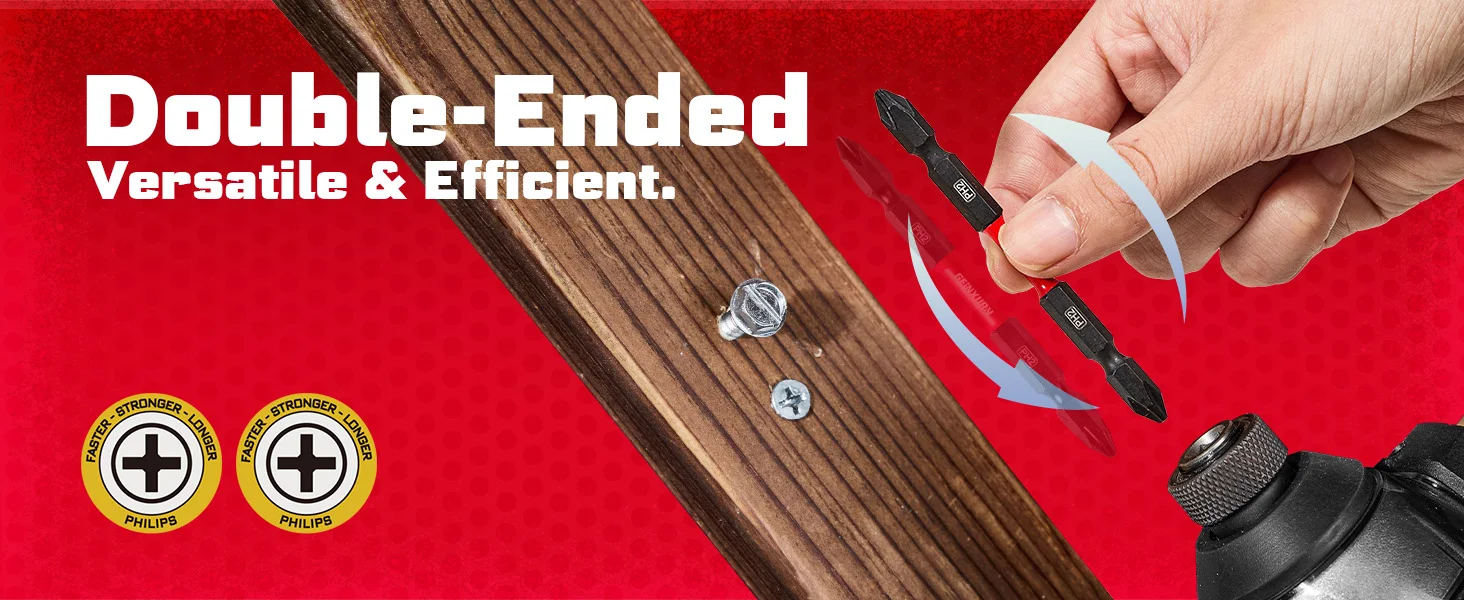Geinxurn 3,54'' PH2-PH2 Impact Doppelendiger Power-Bit, Standardtyp, S2-Legierungsstahl, entwickelt für Anwendungen mit hohem Drehmoment. – Detail 6