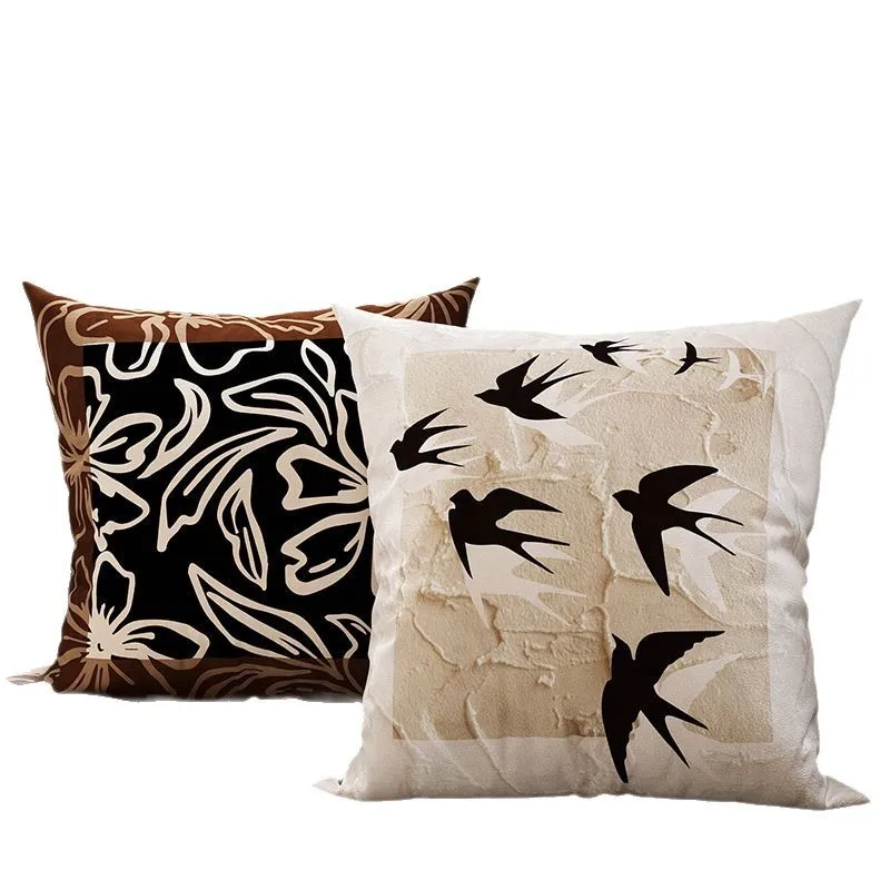 

French premium throw pillow, light luxury pillow waist fabric bed living room sofa throw pillow