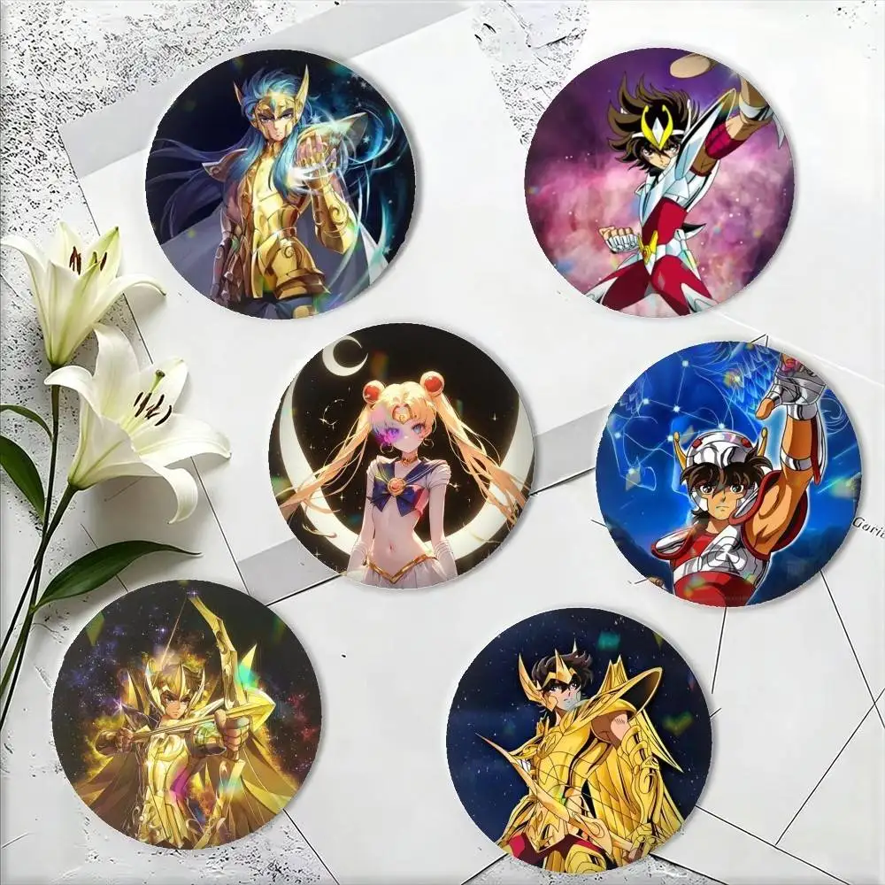 

Saint S-Seiya Anime 25 32 44 58 75mm Badges Personalized Round Brooches Pins Accessory Gift
