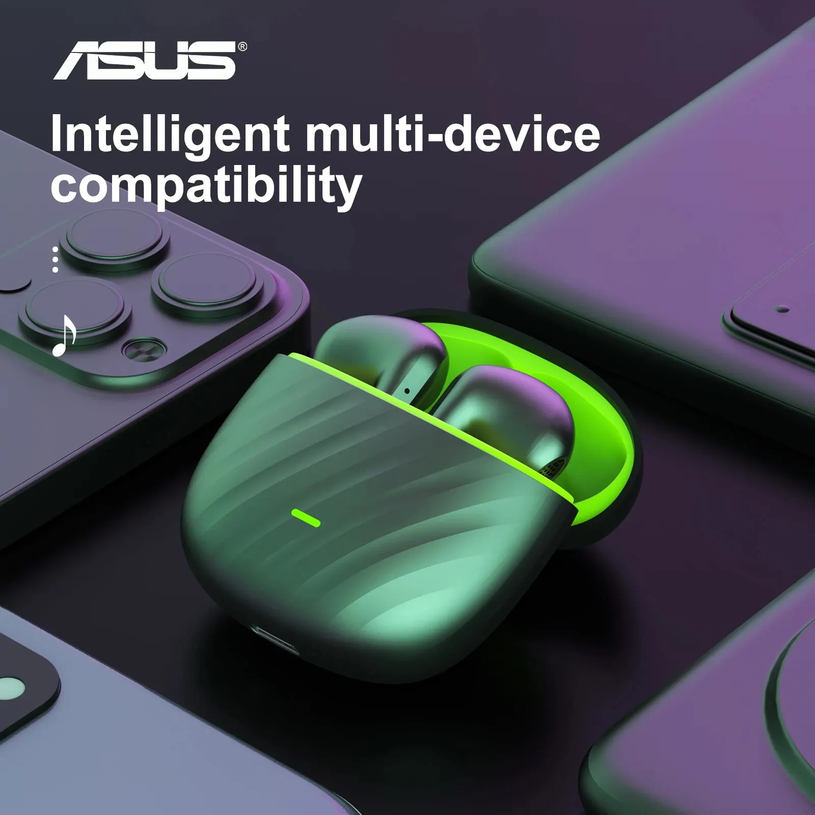 Asus Bluetooth наушники с микрофоном шумоподавление над ушами для Android беспроводная гарнитура для Iphone рабочий игровой наушник в ухо