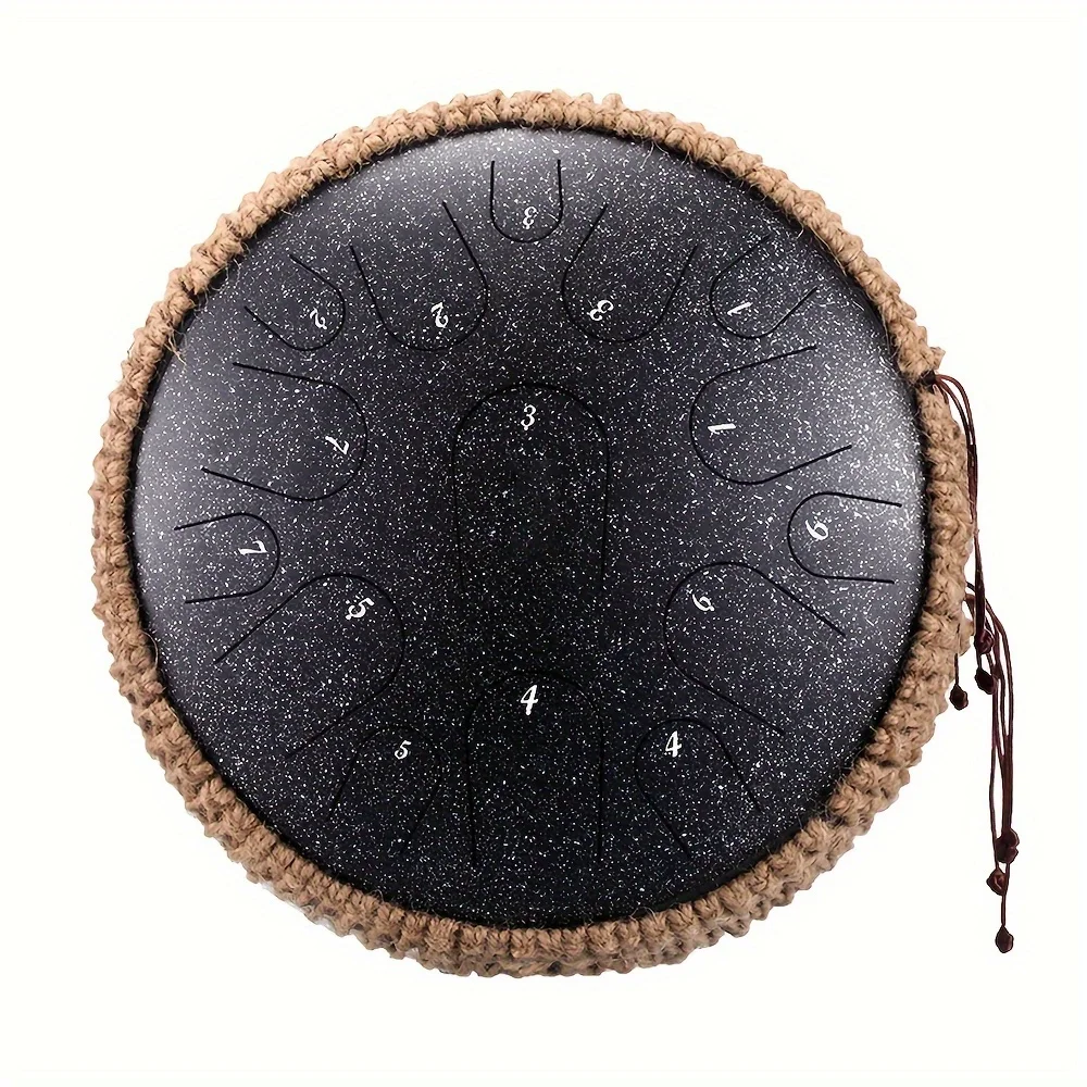 

Hluru C 15 Notes 14 Inch Steel Tongue Drum High-end Titanium Steel Material Ethereal Drum Yoga Meditation Music Drum Handpan