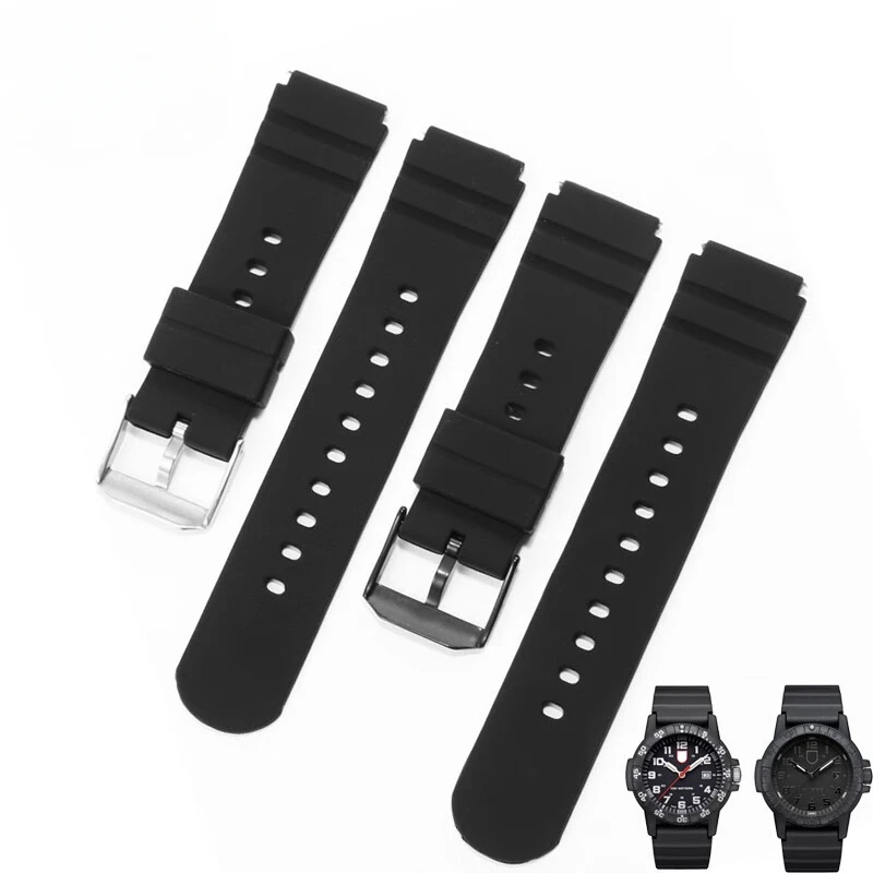 For Luminox Watchband Silicone Replace Outdoor Anti-Allergy Men\'s 21mm 3901 3001 3000 Rubber Black Waterproof Soft Watch Strap