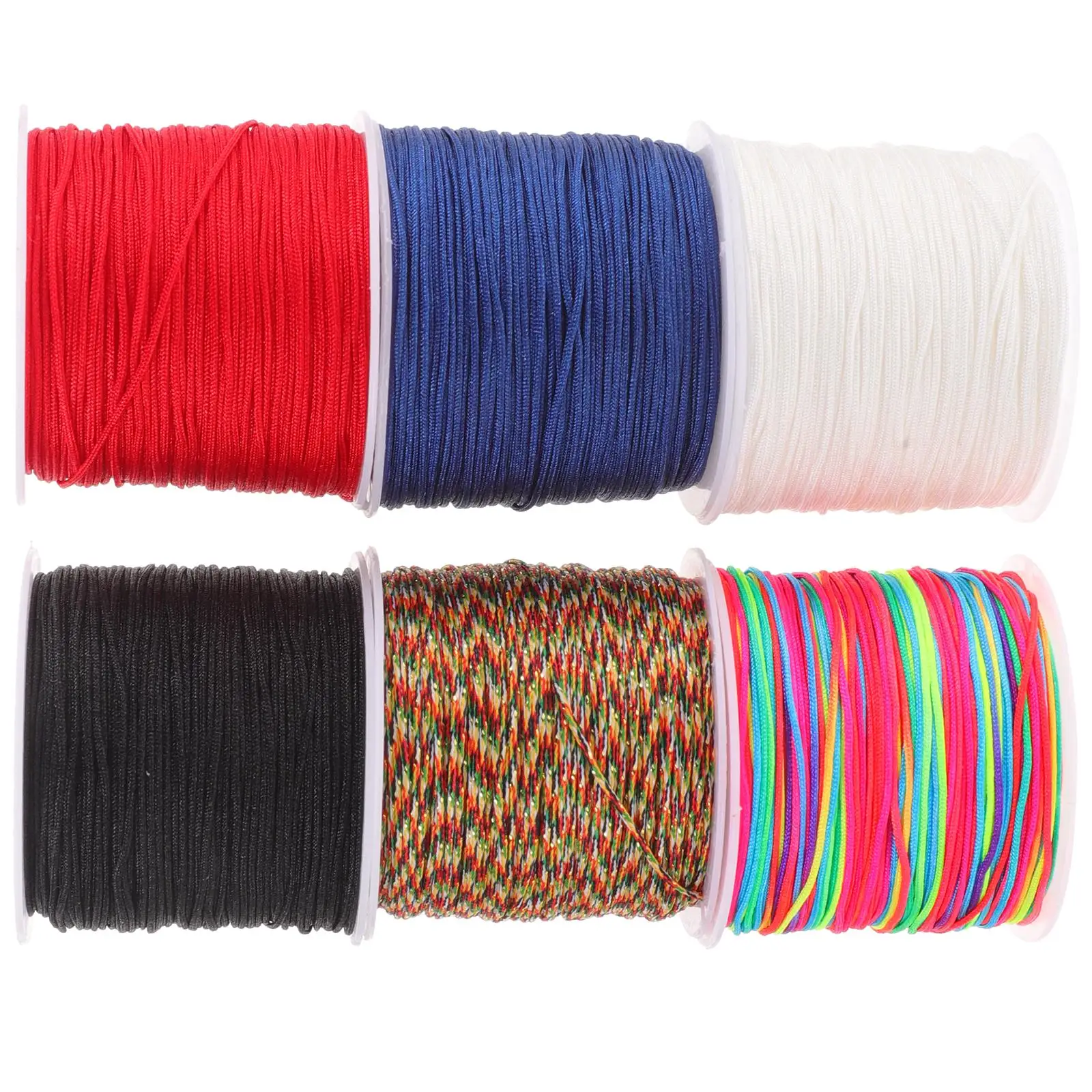 

6 Rolls Beading Thread Necklace Jewelry Rope Bracelet Cord DIY Crafts Premium Material Wear Resistant Durable Braided Bracelets