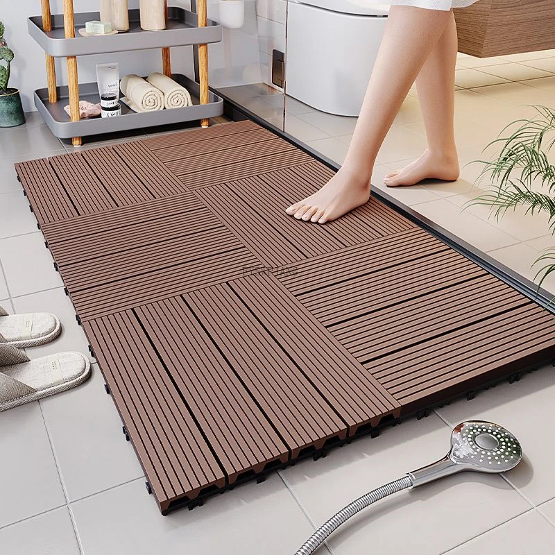 Bathroom Non-Slip Mat Simulated Ecological Wood Splicing Mat Moisture-Proof Raised Elderly Pregnant Women Anti-Fall Floor Mat