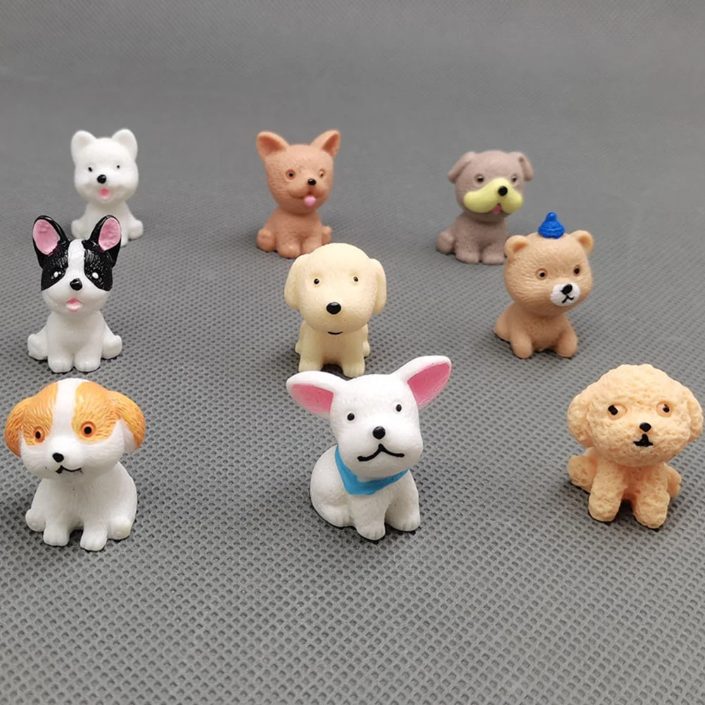 18 Pcs Artificial Dog Delicate Puppy Ornament Mini Animals Figures Decorate Craft Resin Miniature Cartoon Figurines