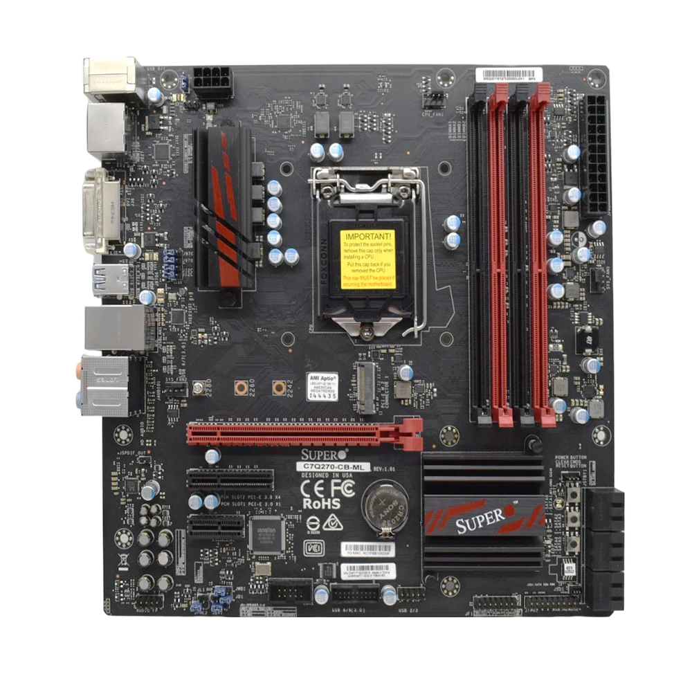 Imagem -02 - Supermicro C7q270-cb-ml Suporte para Placa-mãe Intel 6a 7a Geração Core i7 i5 i3 Processador I76700k Cpu 4xddr4 64gb M.2 Nvme