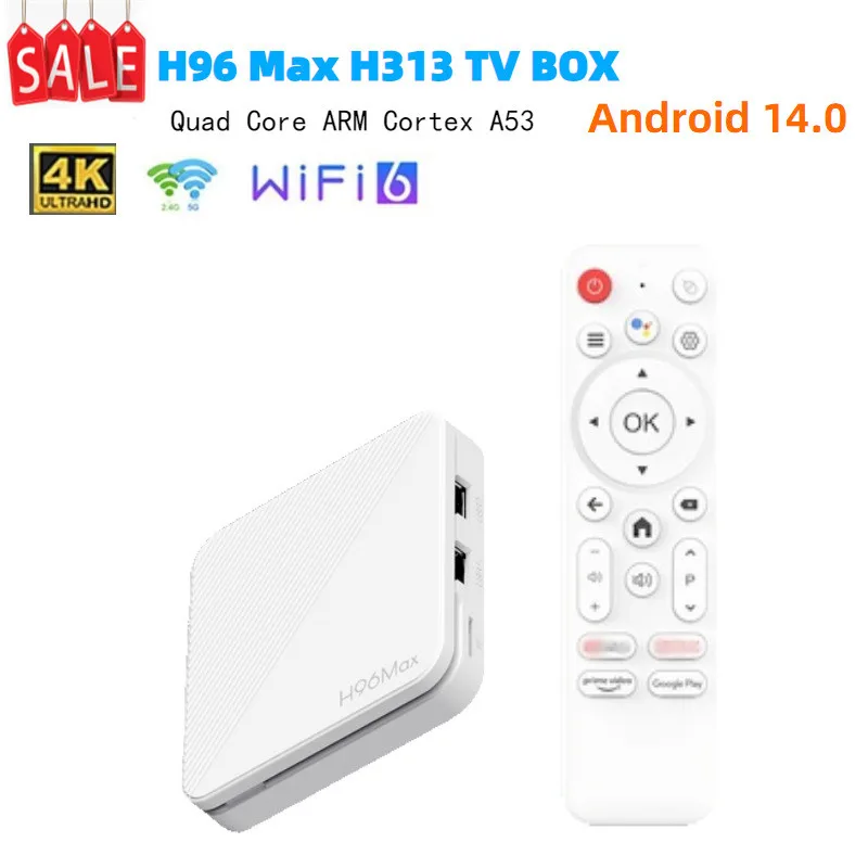 H96MAX Android 14 New TV Box Allwinner H313 2GB 16GB 5GWiFi6 BT Set Top Box