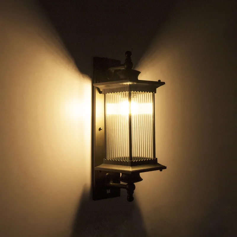 Retro Waterproof Outdoor Wall Lamp European Balcony Villa Garden Wall Light Courtyard Exterior Wall Lamp Corridor Aisle Lighting
