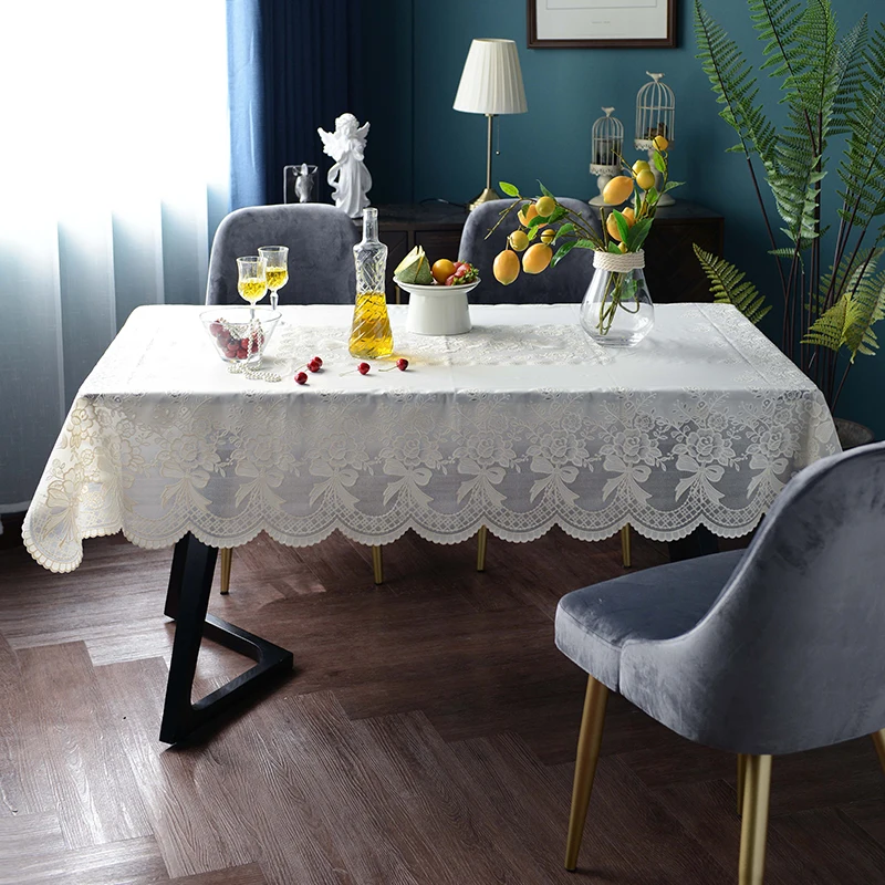 EIFLOY-Rose Tablecloth PVC Waterproof, Rectangular, Dining Coffee Table Cover, Oilproof Scald, Outdoor, Washable, Party Decor,