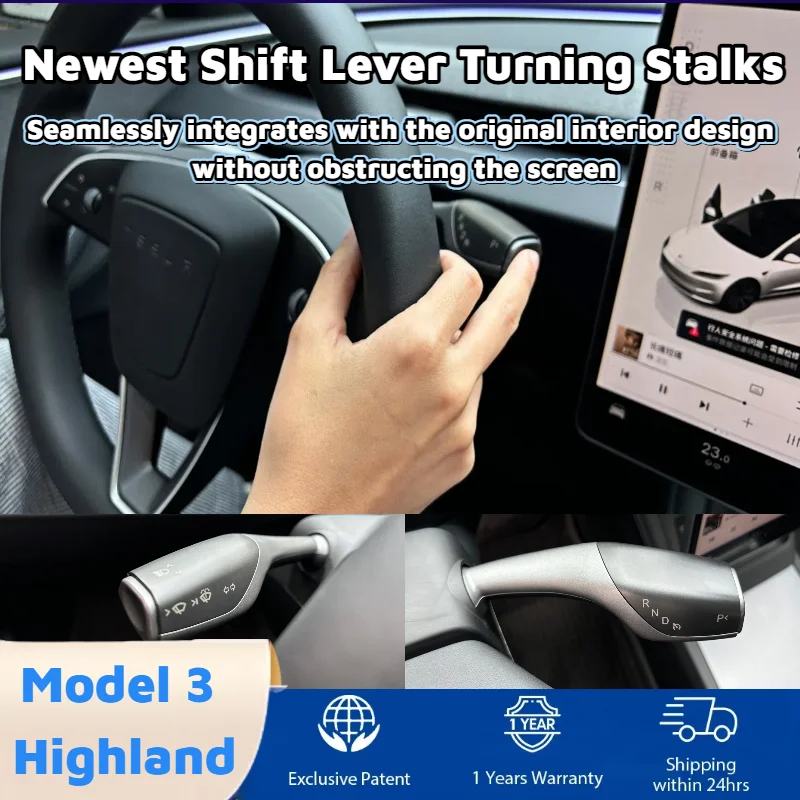 

Car Accessories Gear Shift Turn Stalks & Gear Shifter Lever, Signal Wiper Handle for Tesla Model 3 Highland 2024-2025 Dedicated