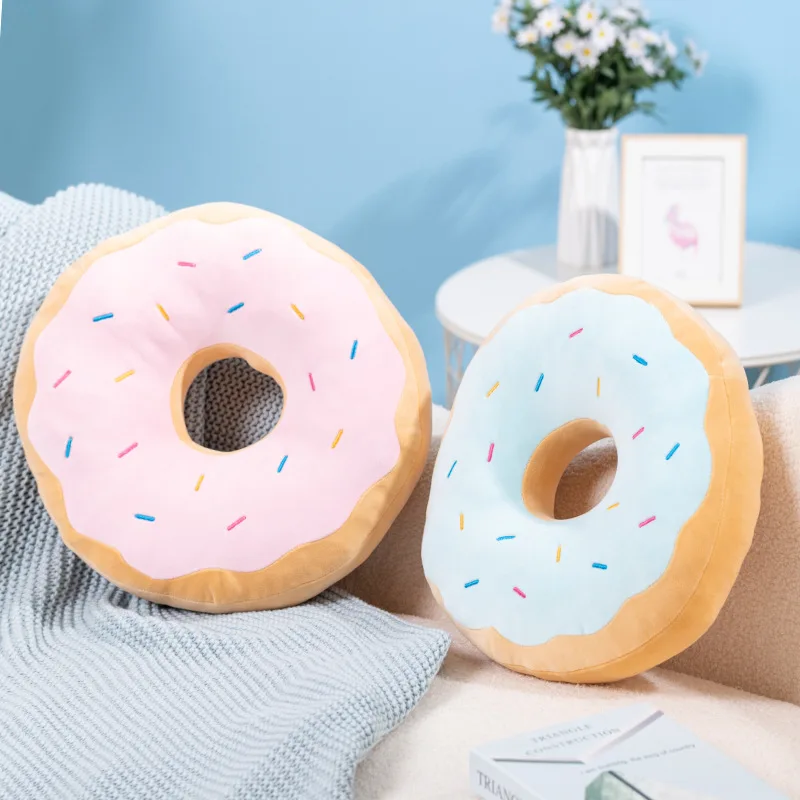 

Simulated Donut Plush Pillows Office Backrest Cushion Sofa Cushion Birthday Gifts Bread Plush Toys Sleeping Pillow Doll